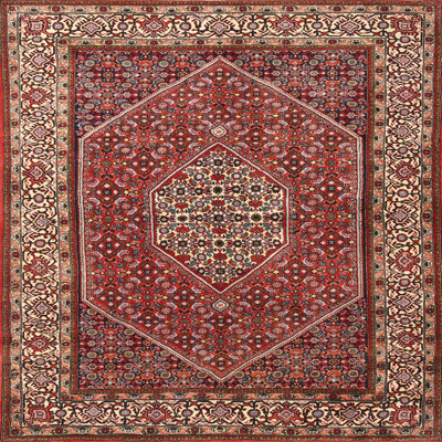 Tapis traditionnel rouge / brun