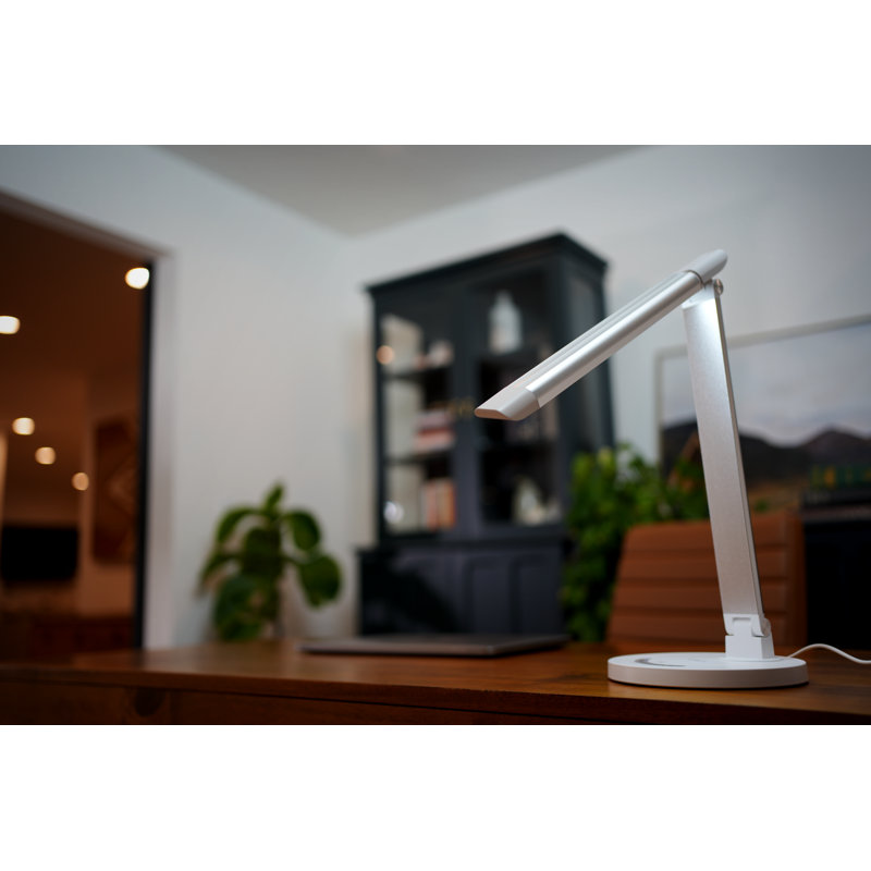 Adjustable White ABS Desk Lamp with LED Light