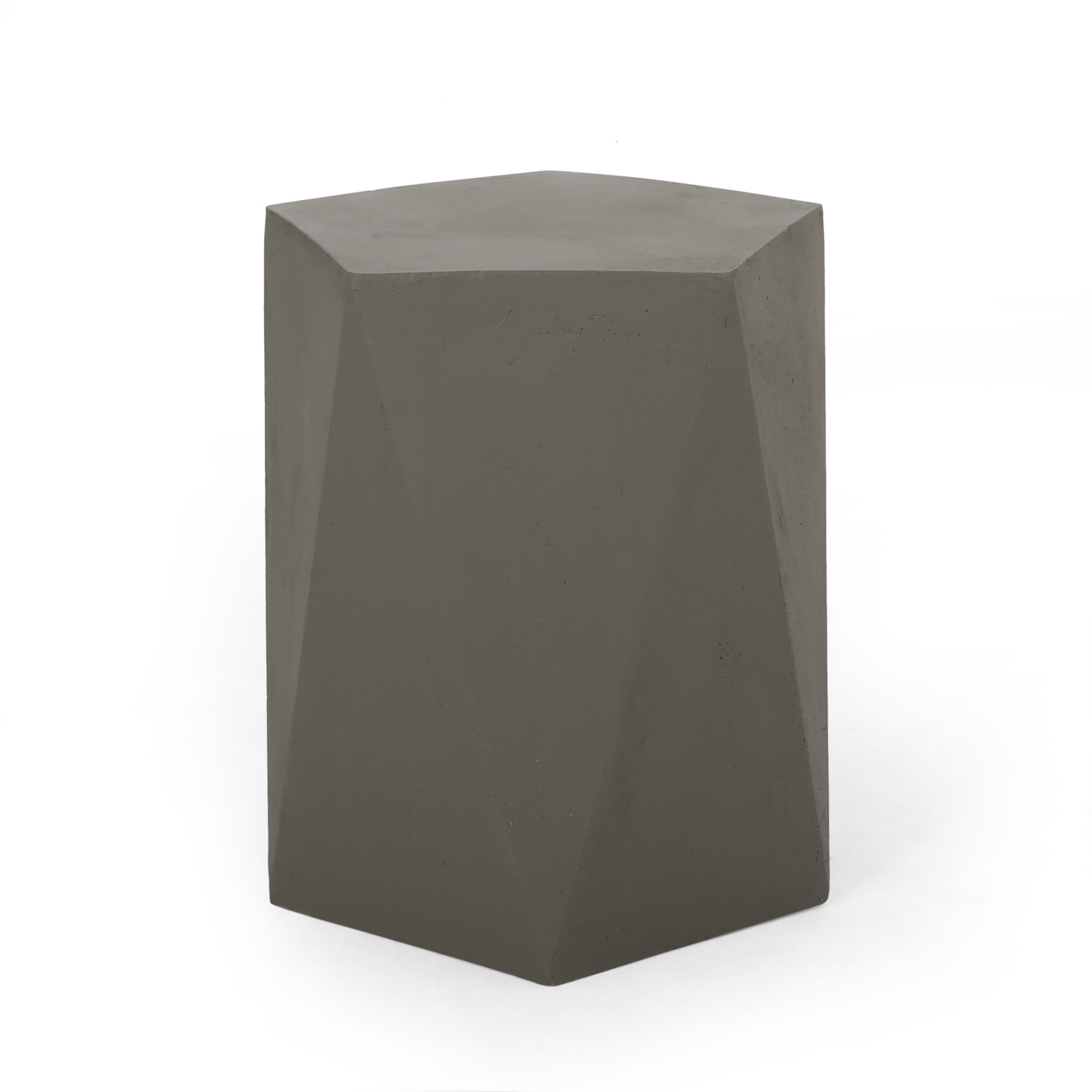Elyas 16'' Stone Outdoor Side Table, Gray