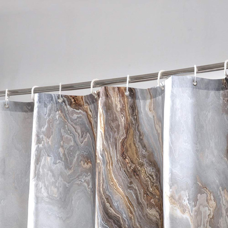 Texture de rideau de douche en marbre pour salle de bain, tissu de polyester imperméable, 72 po x 84 po, taille longue