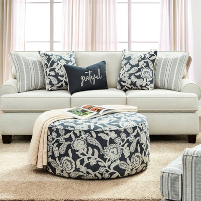 Revêtement floral rond multi-finitions de style transitionnel, bordure en cordon de soudure, motif, l 39 po de largeur, profondeur, 18 po de hauteur, 30 lb, assemblage simple avec garniture et bicolore long, haut,