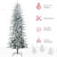 Arbre de Noël artificiel 7,5 pi avec 7,5 branches de neige floquées, 350 lumières claires jaunes chaudes, ouverture automatique, ampoule supplémentaire