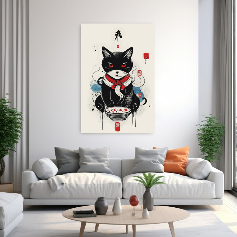 Contemporary Art Contemporary Cat Wall Art - Wrapped Canvas Print, 152.4 cm H x 101.6 cm W