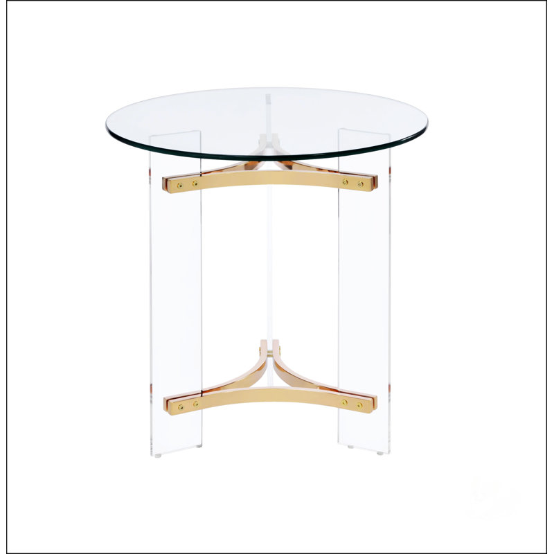 Table de bout à finition dorée