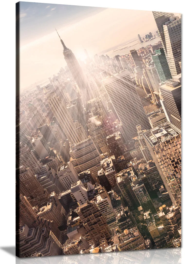 New York City Manhattan Skyline - Wrapped Canvas Print