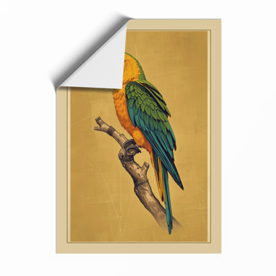 Macaw On Branch Botanical - Print