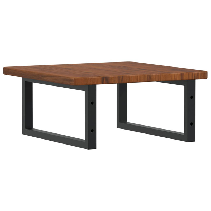 Ashu 50cm Solid Wood Bathroom Vanity Top, Dark Oak/Black