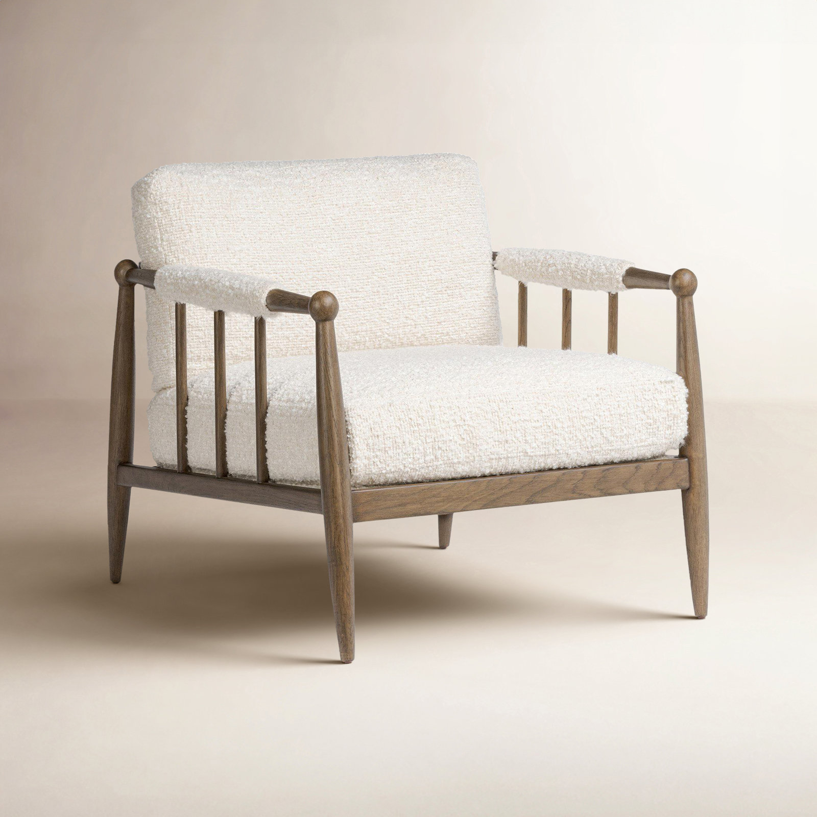 Warren Chair, Beige Boucle