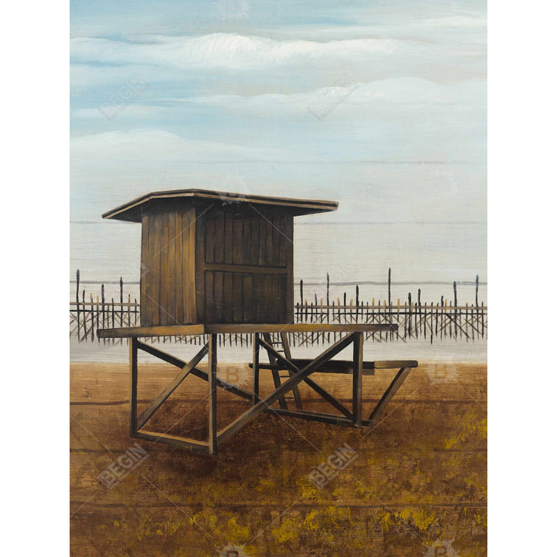 Toile Newport Beach Lifeguard Tower | Décor de bureau brun