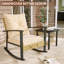 Chaise berçante avec coussins 3 pièces