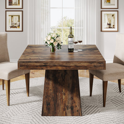 31.5 Inch Square Dining Table, Wood Kitchen Table Small Dinner Table Farmhouse Dining Room Table by Ebern Designs