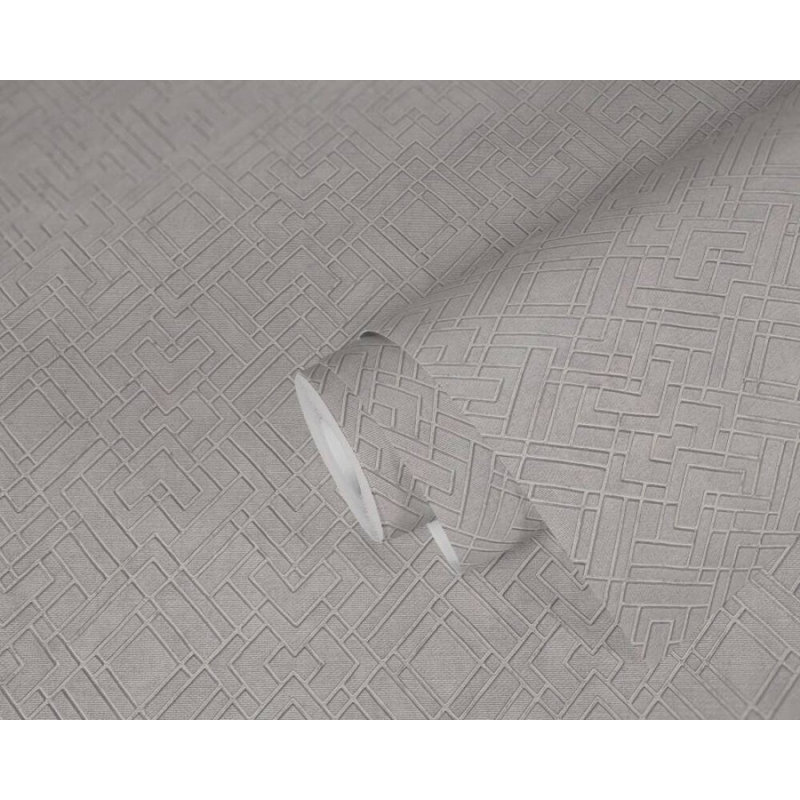 Rouleau de papier peint L 33 pi x l 21 po Pritika, Gris / métallique