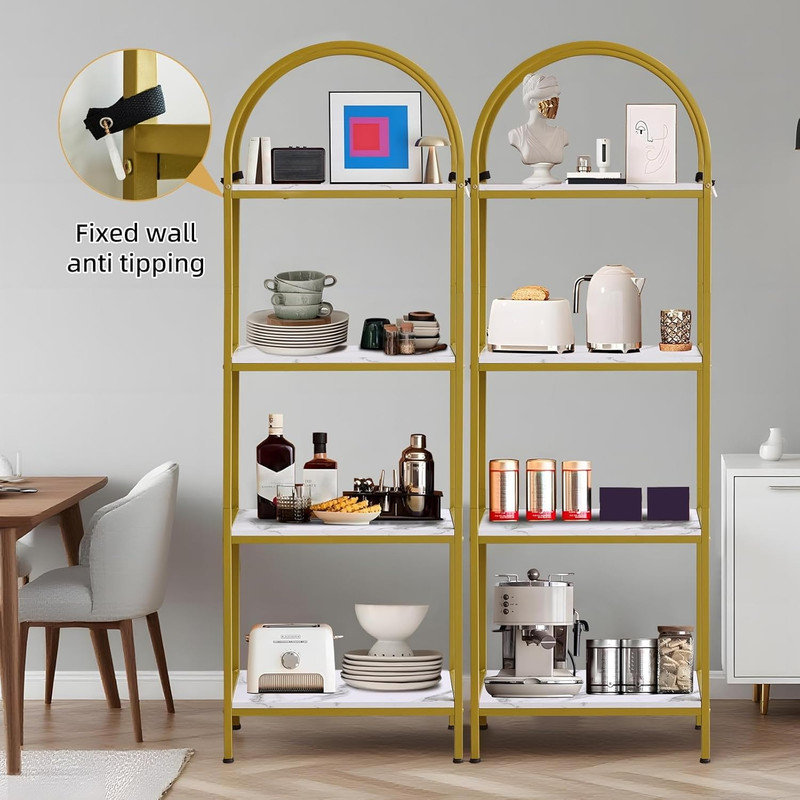 60cm W Metal Standard Bookcase, White, (4 Shelves) 182.9cm H x 60cm W x 30cm D