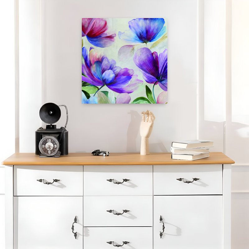 «Wanting Delicate Dreamy Vibrant Flower Art», H 18 po x l 18 po