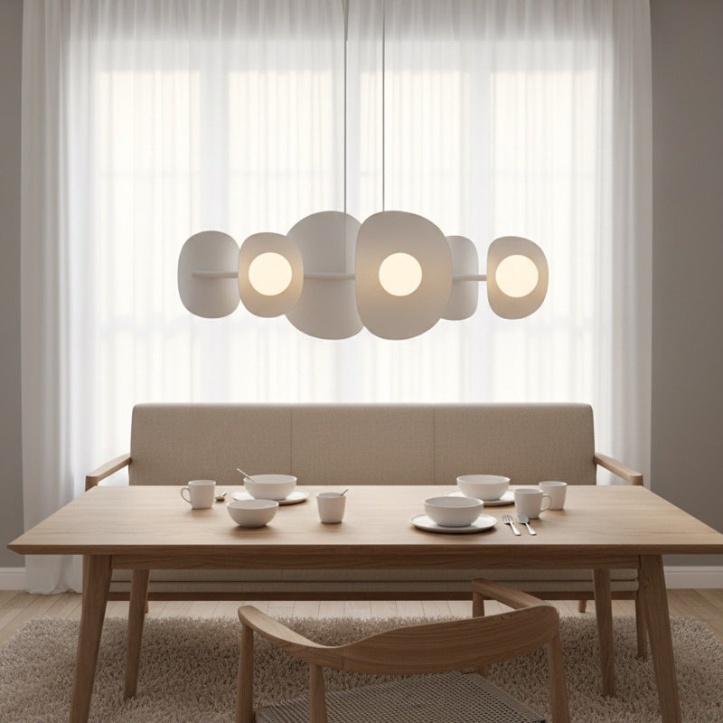 - Light Matt Pendant, 6 Lights, White