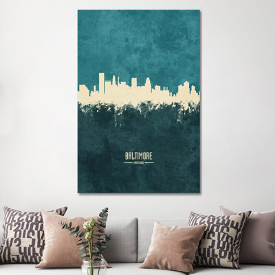 " Baltimore Maryland Skyline " by Michael Tompsett Painting Print