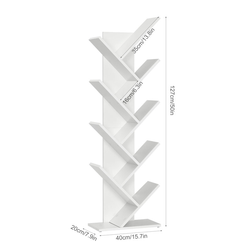 Bibliothèque géométrique Trivette, Blanc nuage, H 50 po x l 15,7 po x P 7,9 po