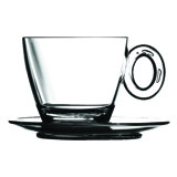 Polycarbonate Tea Cup with Saucer - 6 Pieces - Beryl