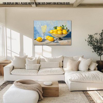 Art mural citron, art mural sur toile citron pour la cuisine, images de citron pour le mur de la cuisine, impression murale de fruits rétro, encadrée prête à accrocher, œuvre d'art 24 po x 32 po