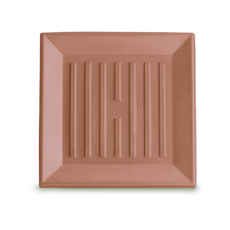 Soucoupe de jardinière carrée universelle, H 1 po x l 12,5 po x P 12,5 po, Terre cuite vieillie