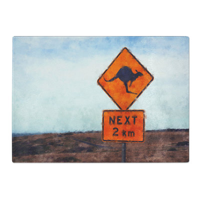 Kangaroo Sign Painting Chopping Board