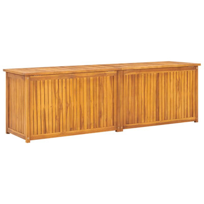Rosalind Wheeler Dalicia 175 cm W 310 L Water Resistant Teak Solid Wood Deck Box in Brown