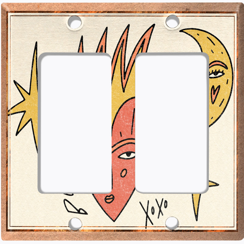 Patterned 2 - Gang Toggle Light Switch Standard Wall Plate