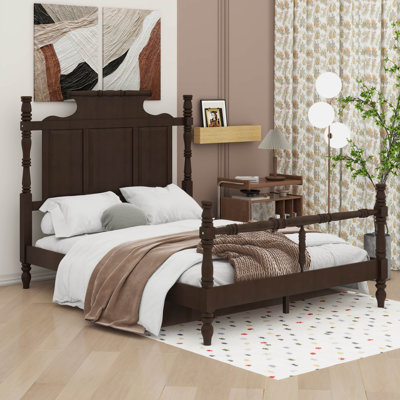 Cadre de lit grand format Mid-Century avec 4 affiches