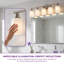 Applique murale moderne de salle de bain en nickel à 5 ​​lumières, 32 pouces, avec abat-jour en verre dépoli blanc laiteux-1080949359-1083227640