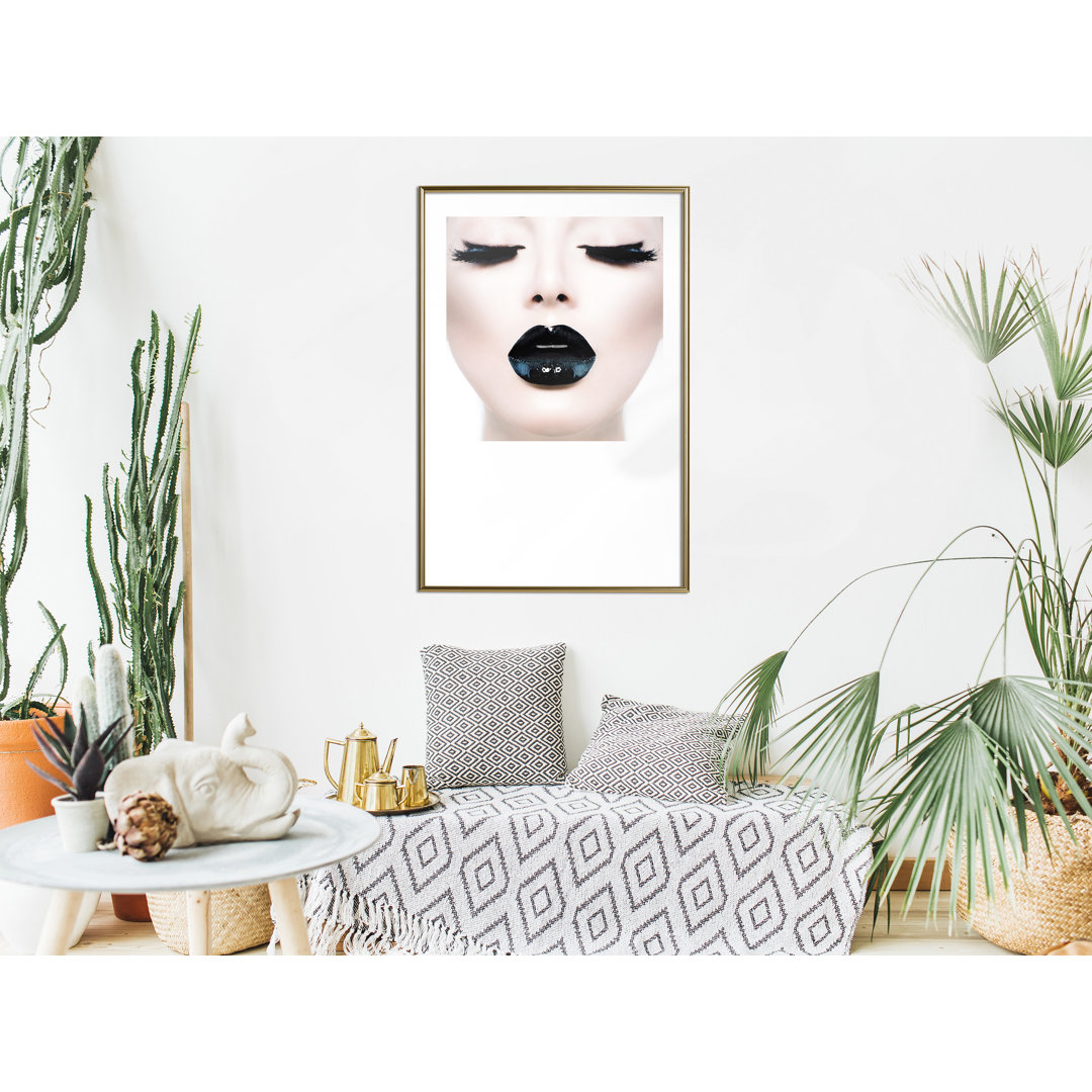 Gerahmtes Poster Black Lipstick