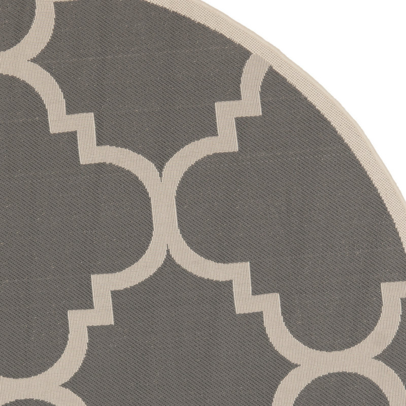 Herefordshire Performance Geometric Indoor/Outdoor Area Rug, Round 5'3"