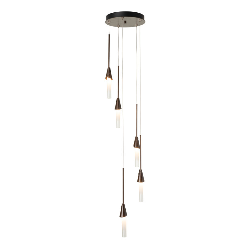 Lilium Round Pendant, Bronze, 5 Lights, 19.4"