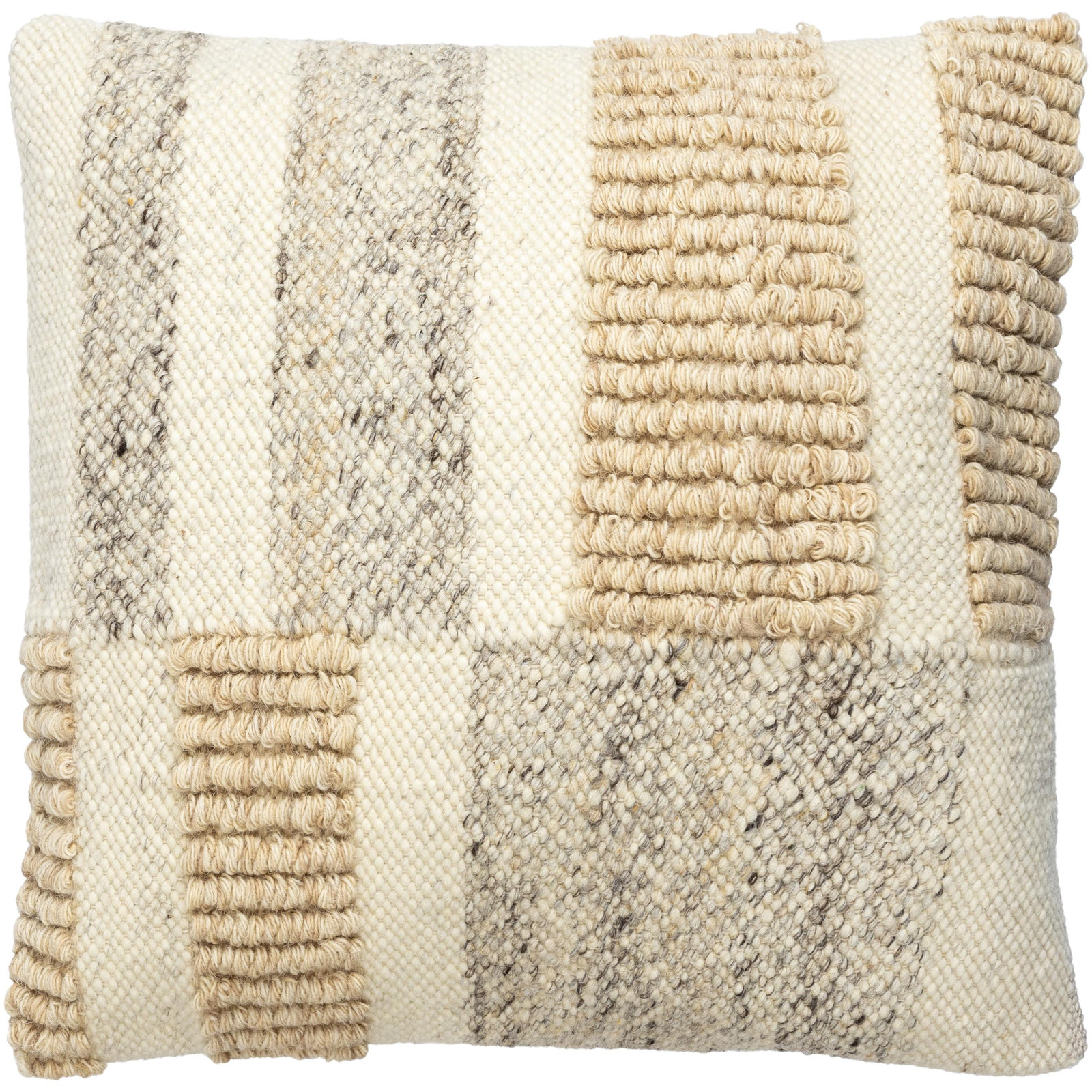 Sand Dunes Striped Wool Pillow Cover, 20"H x 20"W