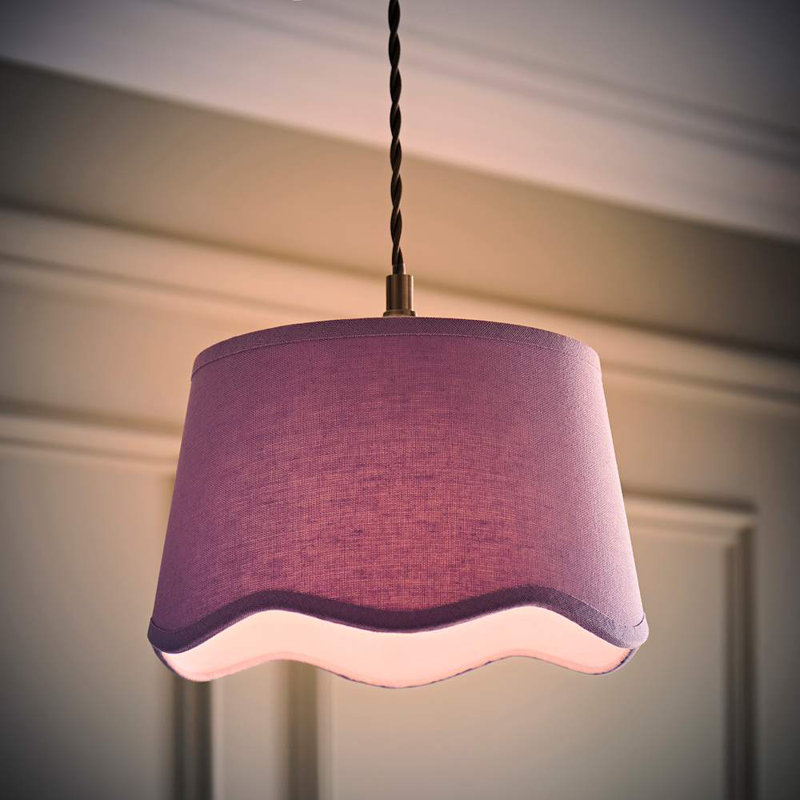 Alazar Linen Blend Empire Lamp Shade ( Slip-On ), Purple, 15cm H x 25cm W x 25cm D