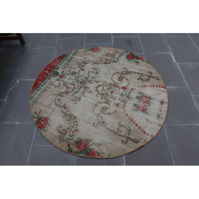 Tapis turc Oushak fait à la main avec motif floral pour décoration de salon bohémien