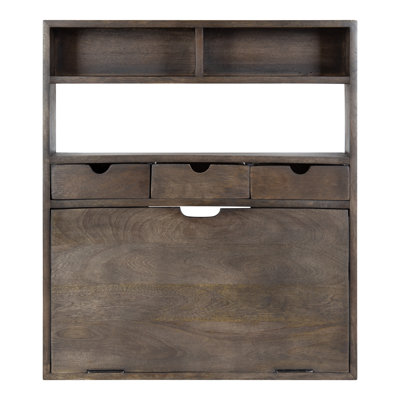 Bureau flottant en bois massif Aerick