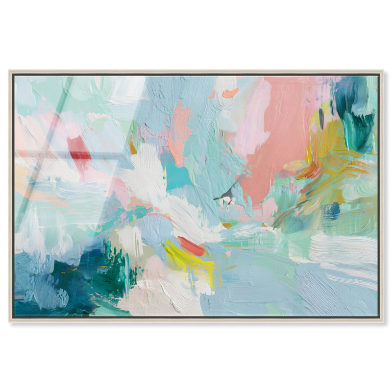 «Spring Mosaic II», reproduction d'art acrylique encadrée par Art Remedy, cadre argenté, 30 x 20, H 21 po x l 31 po