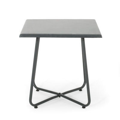 19.23" End Table In Grey, With A Stable Iron Structure And Stylish Finish Grey Strong Steel Chic