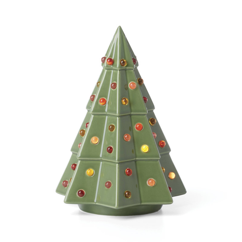 Evergreen Small Lit Tree Figurine, 7.63" H x 5.25" W x 5.25" D