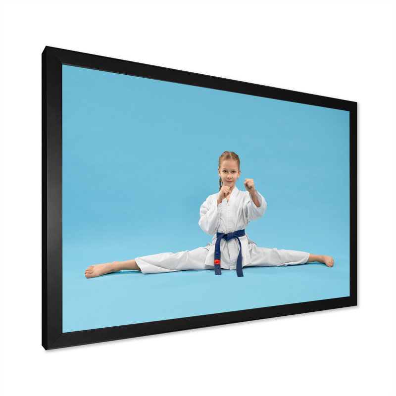 Karaté Kid, reproduction d'art sur toile, Cadre simple noir, H 24 po x l 32 po x P 1 po