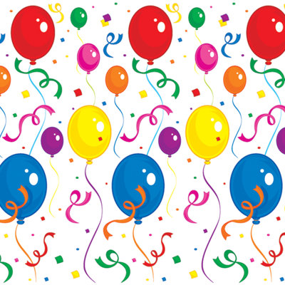 Ballons et fond de confettis