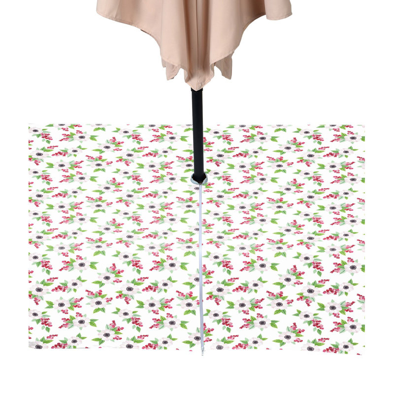 Floral Dogwood Leaves Water Repellent Tablecloth, 84" x 60"