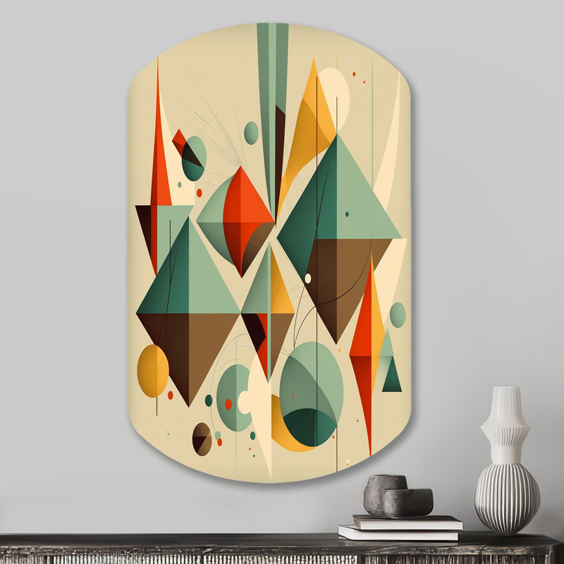 Art mural en métal asymétrique Aula - Modern Midcentury Shape, H 31 po x l 19 po