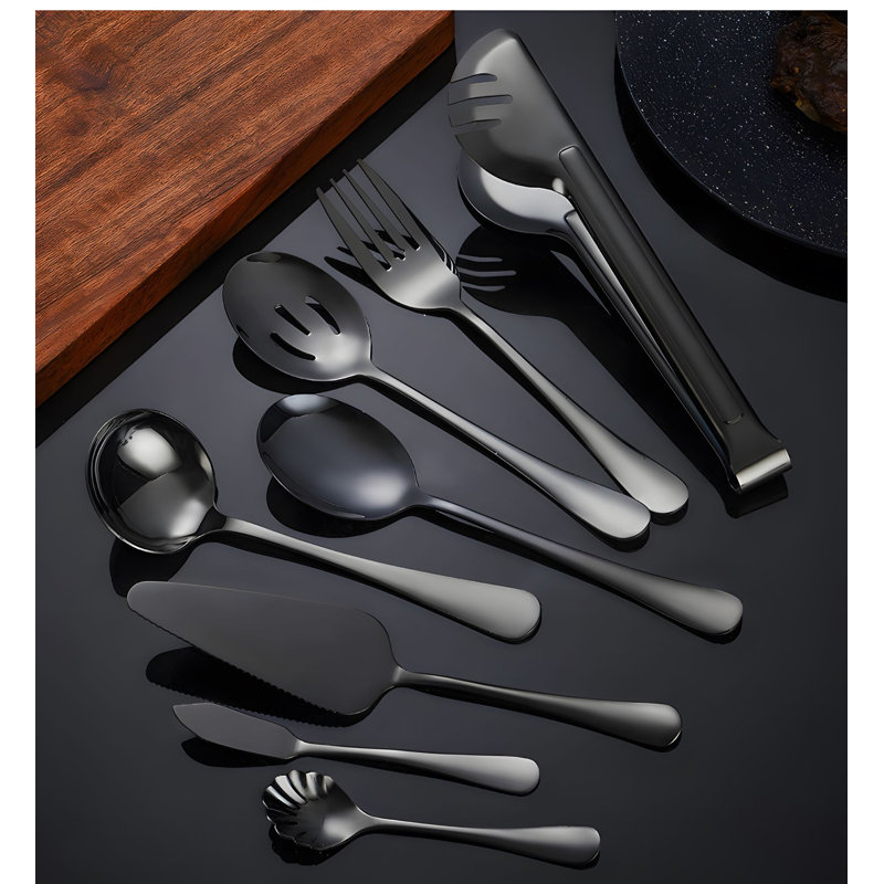 Orlander Stainless Steel Serving Set, Black
