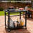 2-Tier Outdoor Grill Cart With Locking Wheels & Tool Hooks, Movable BBQ Prep Table, Rolling Serving Bar Cart For Patio, Backyard, Pizza Oven Stand, Black-1370207314