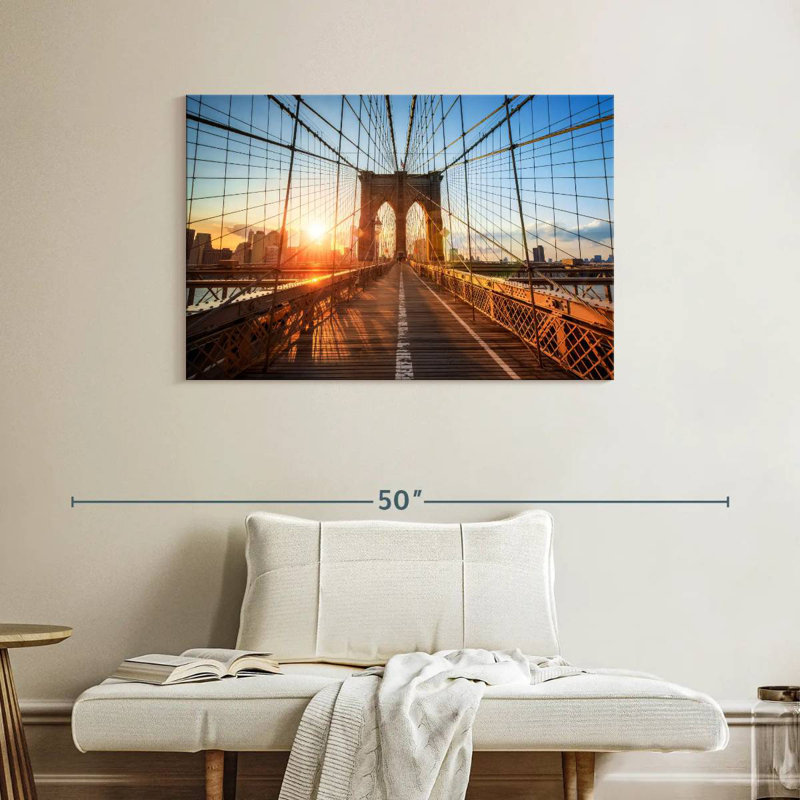 Ravi Sunlit Brooklyn Bridge, 26" H x 39" W