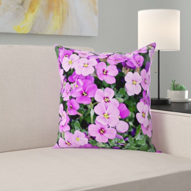Floral Microsuede Throw Pillow
