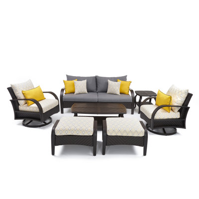 Barcelo 7 Piece Rattan Sofa Set with Cushions