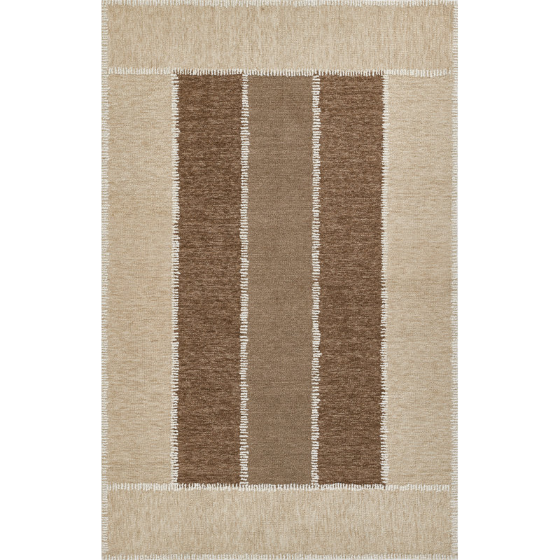 Hand Tufted Wool Geometric Rug, Rectangle  2' x 3'