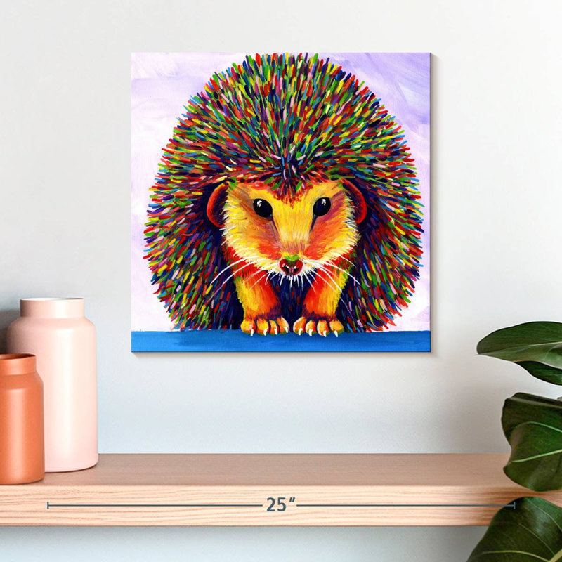 Crowle Rainbow Hedgehog, 16" H x 16" W